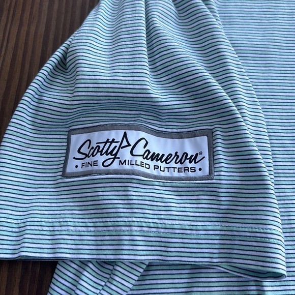 Scotty Cameron Circle T Scotty Logo Polo x Peter Millar in Green Stripe Size XL - Picture 3 of 6